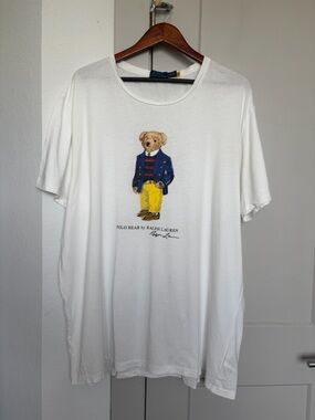POLO RALPH LAUREN POLO BEAR CLASSIC FIT CREW NECK T-SHIRT WHITE MEN’S XXL